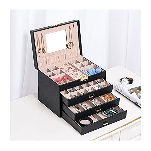 EHVYBDX Schmuck-Aufbewahrungsbox, Make-up-Organizer, große Schmuckschatulle, mehrlagig, Schmuck-Organizer, Box für Damen von EHVYBDX