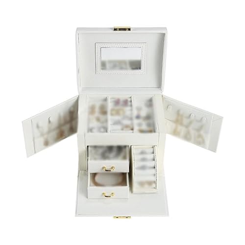 EHVYBDX Schmuckkästchen, Organizer, Schmuck-Aufbewahrungsbox, mehrschichtig, große Kapazität, Ohrringe, Halsketten, Armbänder, Broschen, Schmuckschatullen für Mädchen, Schmuck-Organizer, klein von EHVYBDX