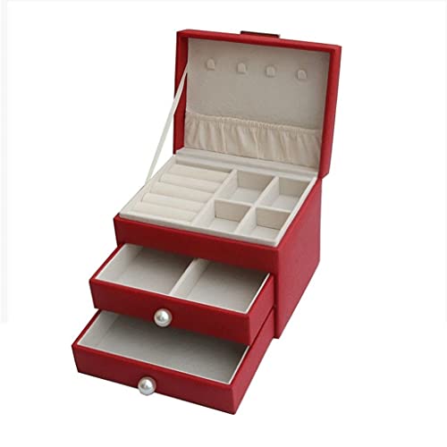 EHVYBDX Schmuckkästchen, Organizer, Schmuckschatulle, Organizer für Damen und Mädchen, mehrschichtige Aufbewahrungsbox, für Halsketten, Armbänder, Ringe, Ohrringe, Schmuck-Organizer, klein von EHVYBDX