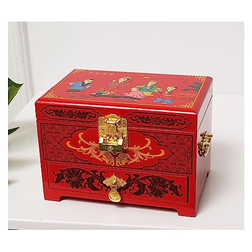 EHVYBDX Schmuckkästchen, Schmuckschatulle, Schmuck-Aufbewahrungsbox mit Schloss, Kosmetikbox, exquisite Kosmetikbox, Schmuckkästchen von EHVYBDX