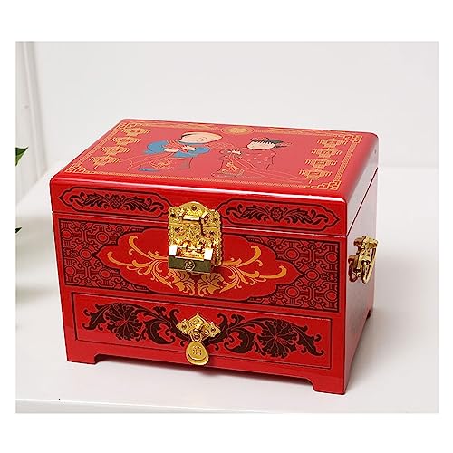 EHVYBDX Schmuckkästchen, Schmuckschatulle, Schmuck-Aufbewahrungsbox mit Schloss, Kosmetikbox, exquisite Kosmetikbox, Schmuckkästchen von EHVYBDX