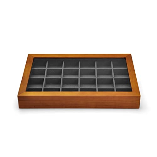 EHVYBDX Schmuckschatulle aus Holz, 3-in-1, multifunktional, für Ringe, Ohrringe, Armreifen, Organizer, Tablett mit transparentem Acryl von EHVYBDX