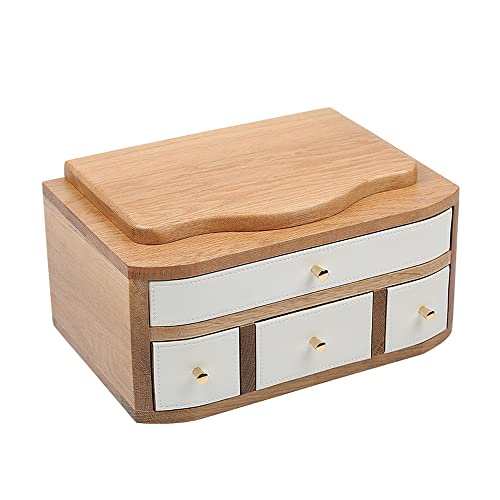 EHVYBDX Schmuckschatulle aus Holz für Frauen, Organizer-Box aus Massivholz mit Kombinationsschloss für Schmuck, Uhren, Halsketten, Ringe, Aufbewahrungsbox von EHVYBDX