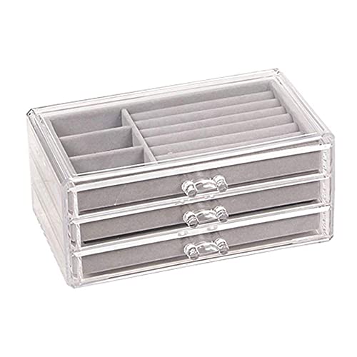 EHVYBDX Transparente Schmuckschatulle Aufbewahrungsbox Organizer Kapazität Einfache Mode Europäische Box Acryl Schublade Prinzessin Ohrstecker Halskette Aufbewahrungsbox Schmuckkästchen Medium von EHVYBDX