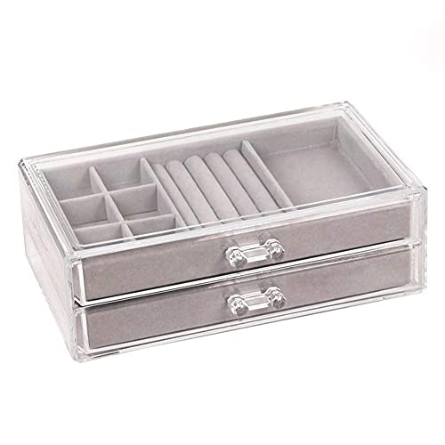 EHVYBDX Transparente Schmuckschatulle Aufbewahrungsbox Organizer Kapazität Einfache Mode Europäische Box Acryl Schublade Prinzessin Ohrstecker Halskette Aufbewahrungsbox Schmuckkästchen Medium von EHVYBDX