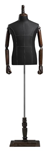 Schaufensterpuppe, Schaufensterpuppe, Bodenkörper, bodenstehend, männliche Schaufensterpuppe, Torso-Kleid, mit flexiblem Holzarm und quadratischer Basis, Erwachsene von EHVYBDX