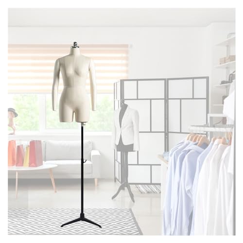 Schneiderpuppe, weiblich, Kleiderform, Torso zum Körpernähen, um 360° drehbar, verstellbar, Schaufensterpuppenkörper mit magnetischem Saugarm für Bekleidungsdisplay, B, 80# von EHVYBDX