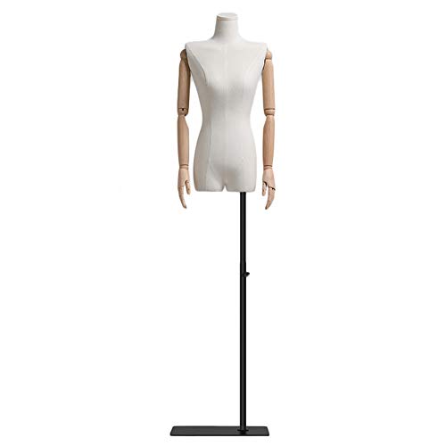 Weibliche Mannequin Torso Manikin mit verstellbarem Metallständer, für Kleidung, Kleid, Ausstellung, Nähen, Schnuller, interessant, ohne Arme, A von EHVYBDX