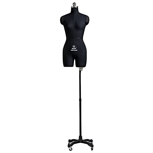 Weiblicher Mannequin-Torso mit Ständer, Übergröße, Kleiderform zum Nähen von Kleidung, Schneiderpuppe, Schneiderpuppe, Übergröße, Schaufensterpuppe auf Rädern, schöne Landschaft, XL, Schwarz, S von EHVYBDX