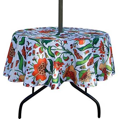 EHouseHome ATUIO Outdoor Tablecloth Water Resistant Spill Proof Fabric Table Cover with Zipper Umbrella Hole for Garden Patio TA. von EHouseHome