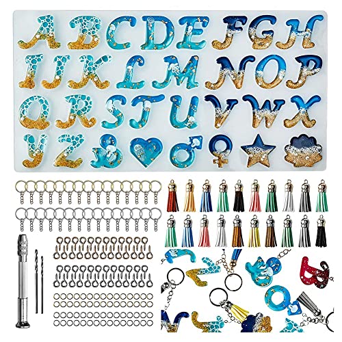 EIAOSI Harz-Form-Set für Umgekehrte Buchstaben, Silikonform für Harz-DIY, Buchstaben und Dekoratives Epoxidharz-SchlüSselanhäNger-Set von EIAOSI