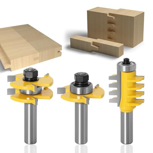 3 stücke 12mm 1/2 zoll Schaft Joint Montieren Router Bits Nut und Feder T-Slot Fräser for Holz Holzbearbeitung Schneid Werkzeuge(12.7mm shank) von EIENQBVL