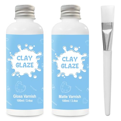 100 ml Air Dry Clay Glaze，glasuren für ton lufttrocknend,ton glasur ohne brennen, Tontöpfe zur Verhinderung von Rissen, Kratzern und Abrieb von Ton, auch mit Glanzglasur-Effekt (glänzend+Matte) von EIGTWEN