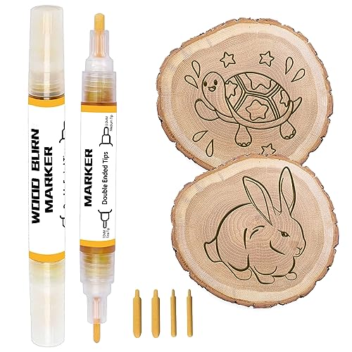 EIGTWEN Wood Burn Marker Pen, Wooden Burning Gel Pen Used for Drawing Wooden Burning Marks, Making It A Ideal Choice for Making Gifts, Crafts and Art Studios. Suitable for Beginners (2 pcs) von EIGTWEN