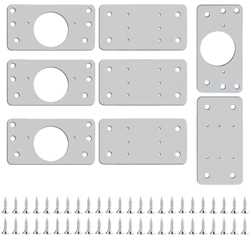 8 Stück Möbelscharnier-Reparaturplatten, Schrankscharnier-Reparaturplatten, Edelstahl-Scharnier-Reparaturset, Türscharnier-Reparaturplatten mit 48 Schrauben für Schränke, Möbel, Schubladen, Fenster von EIHI