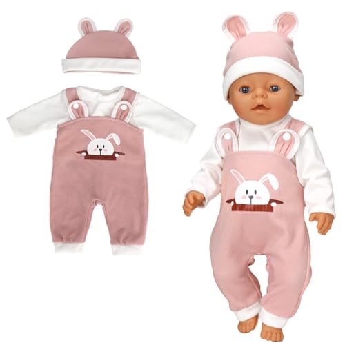 EIHI 3 Stück Puppenkleidung, New Born Baby Puppen, Kleidung Outfits Für Baby Puppen, Puppenzubehör Mit Hut Langarm Hose,Für Babypuppen 35-43 cm, Geschenke Für Mädchen Jungen,Baby Born Kleidung 43 cm von EIHI