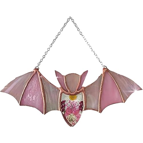 EIOLWJIEO Weit verbreitete Fledermaus Buntglas Sonnenfänger Dekoration, Acryl Halloween Fledermaus Buntglas Sonnenfänger Dekoration zum Aufhängen, A von EIOLWJIEO