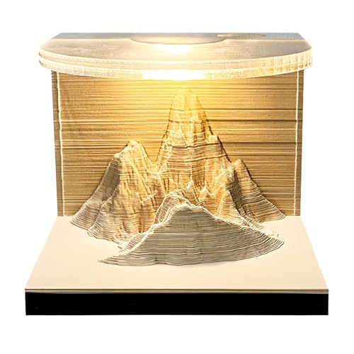 3D Art Kalender Memo Pad 2025, 3D Antihaft-Haftnotizblock Schreibtisch Dekoration Geschenk, Zukunft Erde 3D Notizblock Abreißen DIY Notizen, 3D Kunstblöcke (Sonnenschein auf Jinshan Golden) von EIRZNGXQ