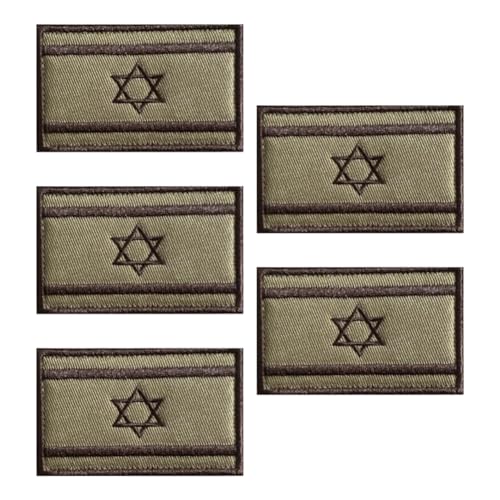 EIRZNGXQ Aufnäher mit israelischer Flagge, bestickt, Uniform, Militärarmband, israelische Flagge, 5 Stück von EIRZNGXQ