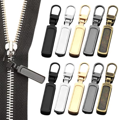 Reißverschluss Zipper, 10 Stück Ersatzteile Reißverschluss Zipper, 5 Farben, Reißverschluss zipper ersatz,Reisverschlussreparaturset zipper, für Zipper Koffer Stiefel Jackenrucksäcke von EIYVPRA