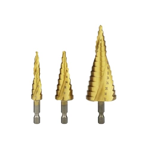 4-12 4-20 4-32mm HSS Titanium Step Drill Bit Conical Stage Drill For Metal Wood High Speed Stepped Pagoda Drill Set Power Tools EKFBQBGW(Step Drill Spiral 3) von EKFBQBGW