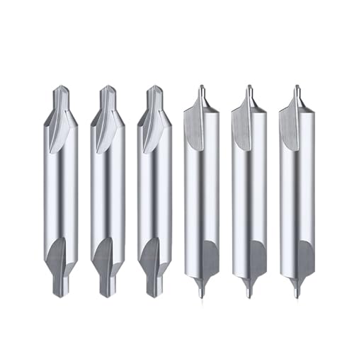 Carbide Center Drill Bits 60 Degree Countersinks Angle Metal Drills CNC Hard Metalworking Tungsten Steel Drilling Tools EKFBQBGW(HRC55 A,D1.5xD6x50L) von EKFBQBGW