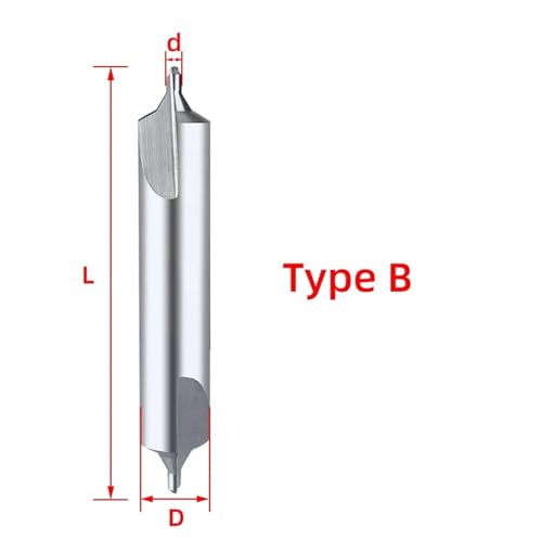 Carbide Center Drill Bits 60 Degree Countersinks Angle Metal Drills CNC Hard Metalworking Tungsten Steel Drilling Tools EKFBQBGW(HRC55 B,D1.5xD6x50L) von EKFBQBGW