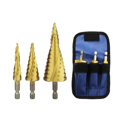 HSS Titanium Step Drill Bit Conical Stage Drill For Metal Wood High Speed Stepped Drill Set Power Tools 3-12 4-12 4-20 4-32mm EKFBQBGW(Step Drill Spiral 3b) von EKFBQBGW