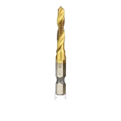 M3-M10 Screw Tap Drill Bits Hss Taps Countersink Deburr Set Metric Combination Bit High Speed Steel Tap Compound Drill Bit EKFBQBGW(Gold M6x1.0) von EKFBQBGW