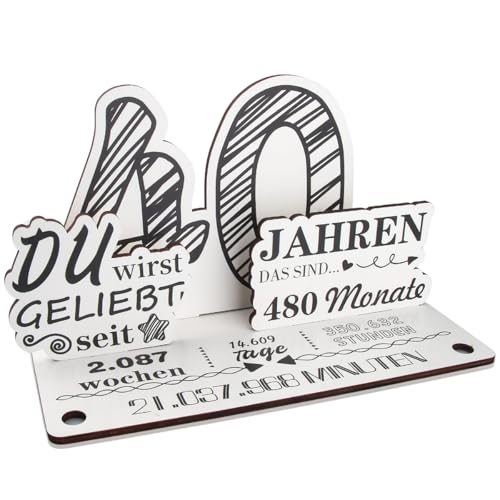 40 Geburtstag，Hochzeitstag Geschenk, Geldgeschenke Holz mit LED Lichterkette，40. Geburtstag Frauen, 40 Geburtstag Deko, 40. Geburtstag Männer (40) von EKKONG