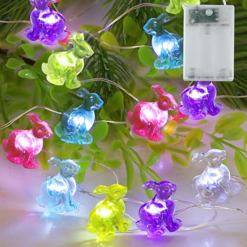 Ostereier LED Lichterketten,Ostern Hase Lichterkette,30 LEDs Hase Leuchte Ostern Nachtlicht Dekorative Lichter für Hochzeit Geburtstag Osterfeier Dekoration von EKKONG