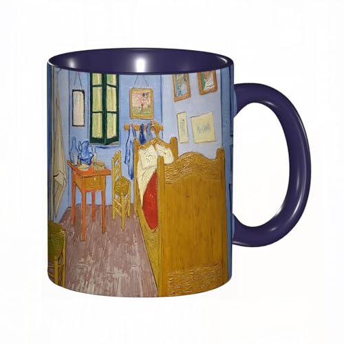 EKLMPS Becher aus Keramik, Ideal als Geschenk, Hochwertiger Aufdruck, Tasse mit Motiv, Tee Becher, Coffee Cup, 330ml,Stillleben Fenster Gouache von EKLMPS