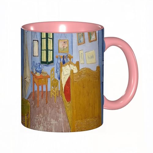 EKLMPS Becher aus Keramik, Ideal als Geschenk, Hochwertiger Aufdruck, Tasse mit Motiv, Tee Becher, Coffee Cup, 330ml,Stillleben Fenster Gouache von EKLMPS