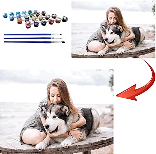 EKMON Malen Nach Zahlen Eigenes Bild Personalisiert Custom Eigenes Foto Benutzerdefinierte Design Painting Set ölgemälde Bilder Home Decor-(24 Colors, 30 * 40cm Rahmenlos) von EKMON