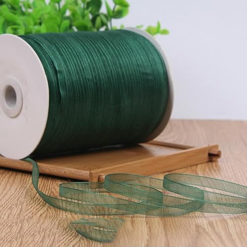 6 mm Organzaband (10 Meter/Los), dekorative Geschenkverpackung, Hochzeit, Basteln, Weihnachten, Geschenkpapier, handgefertigt, DIY-Material, Zubehör, Schwarzgrün, 6 mm Organza von EKSED