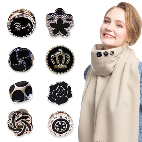 EKSMA 8 Pairs Hijab Magnetische Pins Magnetische Schal Brosche Perle Runde Hijab Clip Magnetknöpfe Broschen Keine Lochstifte für Frauen Mädchen von EKSMA