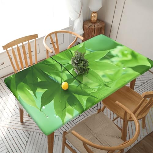 Green Nature Rechteckige Tischdecke, wasserdicht, elastisch, passend für 152 cm Tische, Tischdecke, abwischbar, Tischdecke für Picknick, Camping, drinnen und draußen, 76,2 x 182,9 cm von EKYOSHCZ