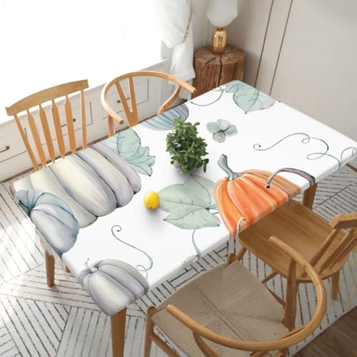 Rechteckige Tischdecke, Motiv: Kürbisse, wasserdicht, elastisch, für 152 cm große Tische, abwischbar, Tischdecke für Picknick, Camping, drinnen und draußen, 76,2 x 183,9 cm von EKYOSHCZ