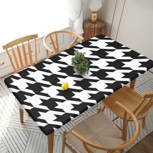 Rechteckige Tischdecke, wasserdicht, elastisch, für 152 cm große Tische, abwischbar, Tischdecke für Picknick, Camping, drinnen und draußen, 76,2 x 182,9 cm, Schwarz von EKYOSHCZ