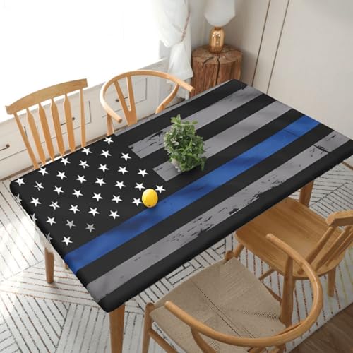 Rechteckige Tischdecke mit amerikanischer Flagge, wasserdicht, elastisch, für 152 cm große Tische, abwischbar, Tischdecke für Picknick, Camping, drinnen und draußen, 76,2 x 182,9 cm von EKYOSHCZ