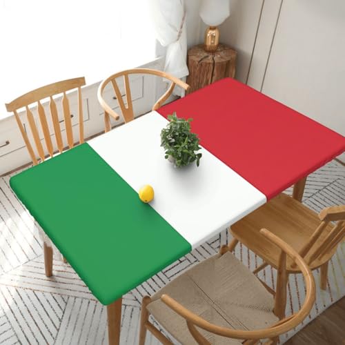 Rechteckige Tischdecke mit italienischer Flagge, wasserdicht, elastisch, passend für 152 cm, Tischdecke, abwischbar, Tischdecke für Picknick, Camping, drinnen und draußen, 76,2 x 183,9 cm von EKYOSHCZ