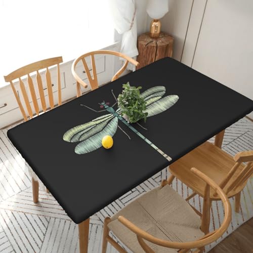 Schwarze rechteckige Tischdecke, wasserdicht, elastisch, für 152 cm große Tische, abwischbar, Tischdecke für Picknick, Camping, drinnen und draußen, 76,2 x 183,9 cm von EKYOSHCZ