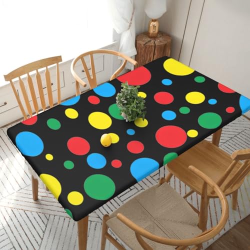 Twister Tischdecke, rechteckig, wasserdicht, elastisch, für 152 cm große Tische, abwischbar, Tischdecke für Picknick, Camping, drinnen und draußen, 76,2 x 182,9 cm von EKYOSHCZ