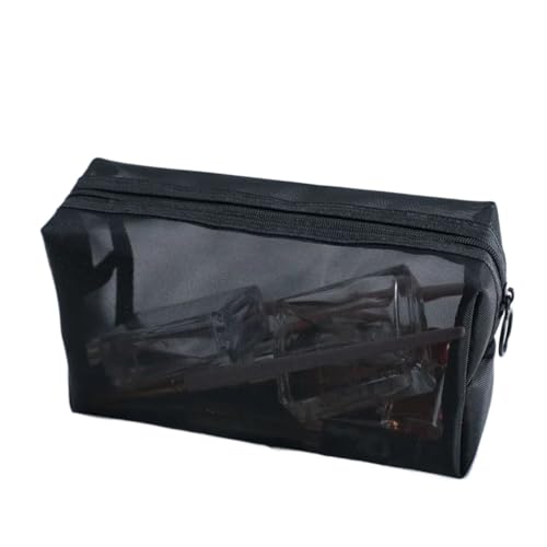 EKalgretrA Kosmetiktasche Make-up-Tasche, Make-up-Tasche, transparent, Schwarz, Reise-Kulturbeutel, Kosmetik-Organizer, Beutel-Set, Damen, Netzstoff, klein, groß, transparent(D) von EKalgretrA