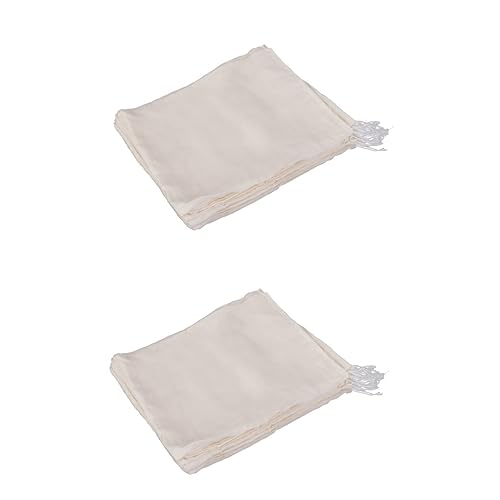 ELAYARD 1 Satz Baumwollfilterbeutel Für Suppe Siebe Durchsichtige Organzabeutel Versiegelung Nut Milk Bag Nußmilchbeutel Filterbeutel Für Kartoffelpüree Tasche Mit Kordelzug Beige 20 Stück von ELAYARD