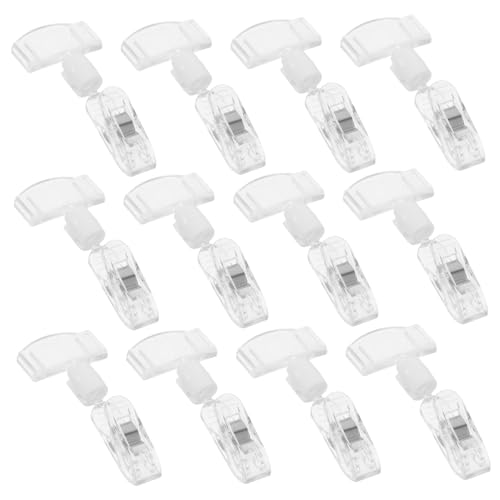 ELAYARD 1 Satz Pop-werbeclip Zettelhalter Schaufensterdekoration Etikettenhalter Schilderhalter Klarer Clip Für Lebensmittelschilder Preisschildhalter Zeichenclips Abs Transparent 12st von ELAYARD