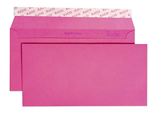 Elco 18833.52 Color Box mit Deckel und 250 Briefumschläge/Versandtasche, Haftklebeverschluss, C5/6 DL, 100g, eosinrot, Fenster: nein von ELCO