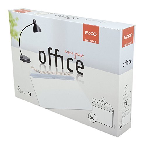 Elco Briefumschlag Office in Shop Box - C4, hochweiß, haftklebend, 120 g/qmß, 50 Stück; Packungsinhalt: 50 Stück von ELCO