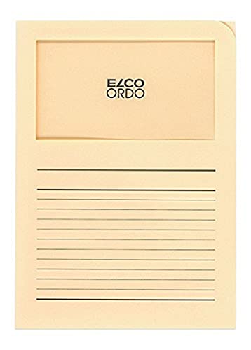Elco Ordo Classico Papier-Organisationsmappen 220 x 310 mm 120 g/m² mit Aufdruck und Sichtfenster 180 x 100 mm Karton à 100 Stück cremefarben von ELCO