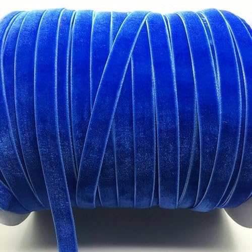 ELDFLRURB Vintage Samtband, Vintage Eingesicht Spule, 5 Meter 3/8 "10 mm Samtbanddekorationen Nähband (Blau) von ELDFLRURB